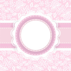 white lace on pink background