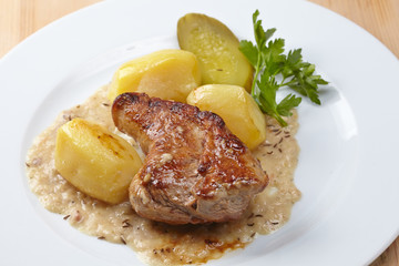 meat with potatoes