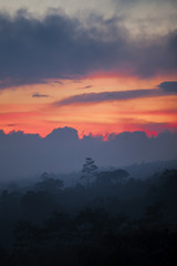 Sun setting over Bali