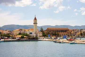 Papier Peint photo autocollant Ville sur leau vue sur la ville et le port de Zakynthos, Grèce