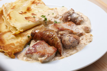 pancakes with meat