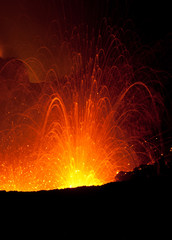 Eruption of Mt Yasur volcano, Vanuatu, South Pacific