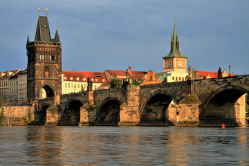 Fototapeta na wymiar Charles Bridge at sunset, Prague