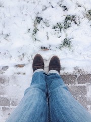 Im Schnee stehen