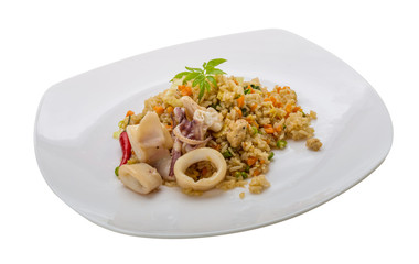 Fried rice with calamari