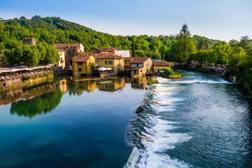 Panoramic view of Borghetto, Valeggio sul Mincio, Italy