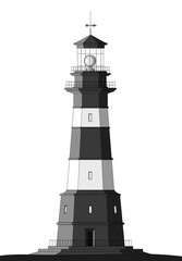 Detailed Lighthouse - isolated on white