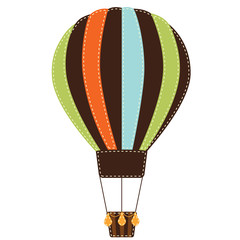 Vintage or retro hot air balloon on transparent background