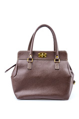 Naklejka premium Woman leather bag isolated white background