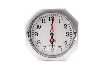 Clock isolated white background