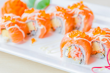 Salmon roll sushi