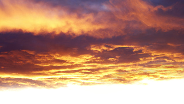 Fototapeta Hot warm sunlit sunset sunrise sky