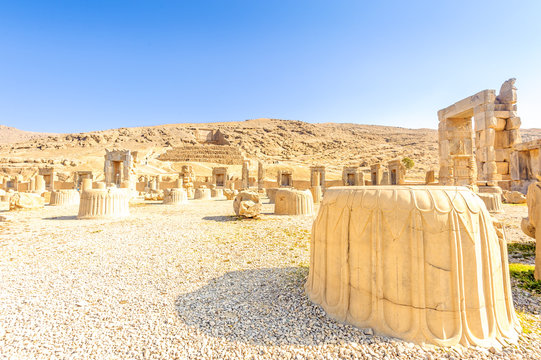 Ruins of Persepolis in Fars Province, north Shiraz, Iran.