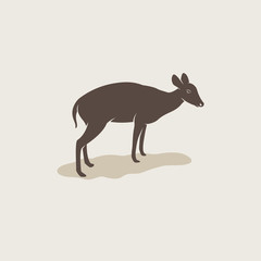 Vector image of an barking deer