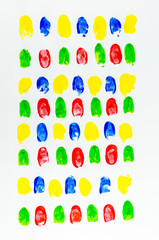 colorful of fingerprints on white background