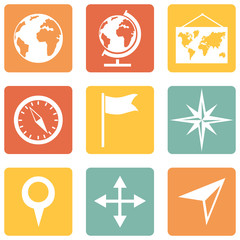 Vector Set of  Geography Icons.