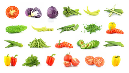 Vegetables collection isolated on white