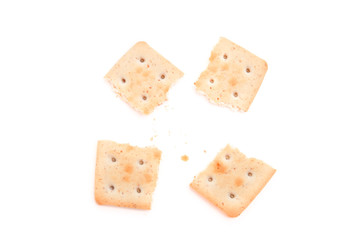 broken cookies isolated on white background