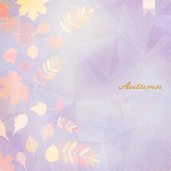 Fototapeta na wymiar Abstract autumn illustration with maple Leaves.