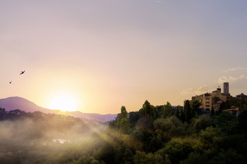 art morning on beautiful old town of Provence