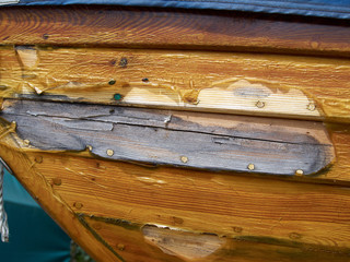Prow of a wooden boat