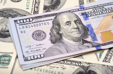 American dollars banknotes on the table