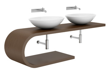 modern bathroom sink isolated on white background