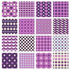 vector patterns with flowers and hearts
