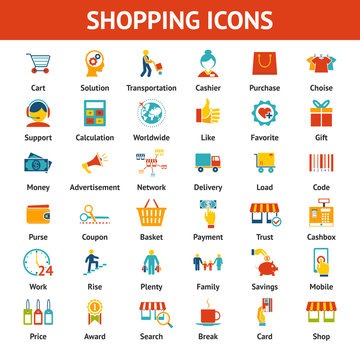 Colored Shopping Icons