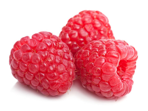 fresh raspberry isolated on white