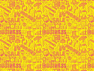 doodle business seamless pattern