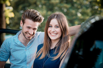 Fototapeta premium young beautiful couple lovers