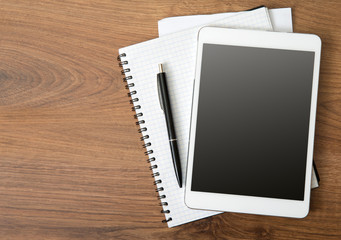 empty tablet on the desk