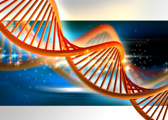 Dna in abstract color background