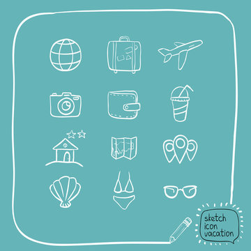 sketch icons vacation
