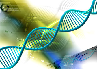 Dna in abstract color background