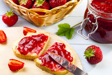 Home made strawberry jam.