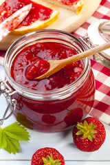 Home made strawberry jam.