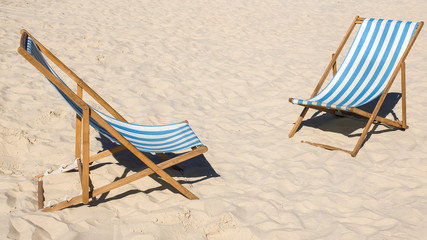 deck chairs on the beach