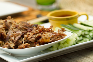 Crispy Chinese aromatic duck al fresco