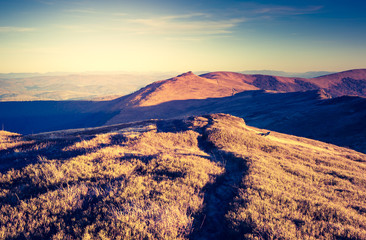 Panele Szklane Podświetlane  retro górski krajobraz