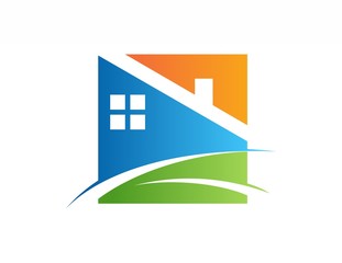 house logo, real estate, symbol home rise building business icon