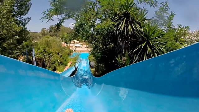 Enjoyment on the water slide