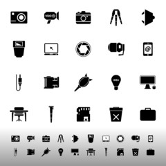 Photography related item iconscon white background