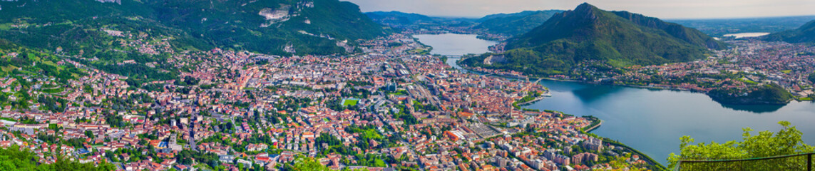 Panorama of the sity Lecco. - obrazy, fototapety, plakaty