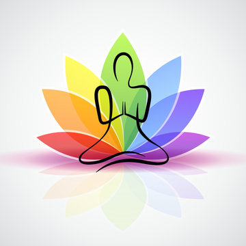 meditation bunte blume mitte