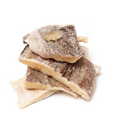 Pieces of salt cod fish