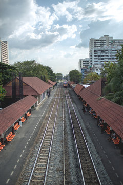 Trains, one type of transportation in Thailand