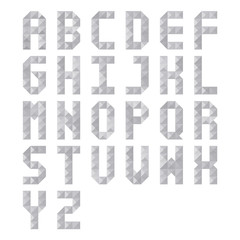 Gray triangle pattern alphabet