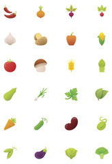 Vegetables icon set
